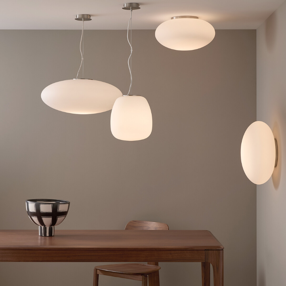 Plafonnier applique en verre opaline mate, Raeyes