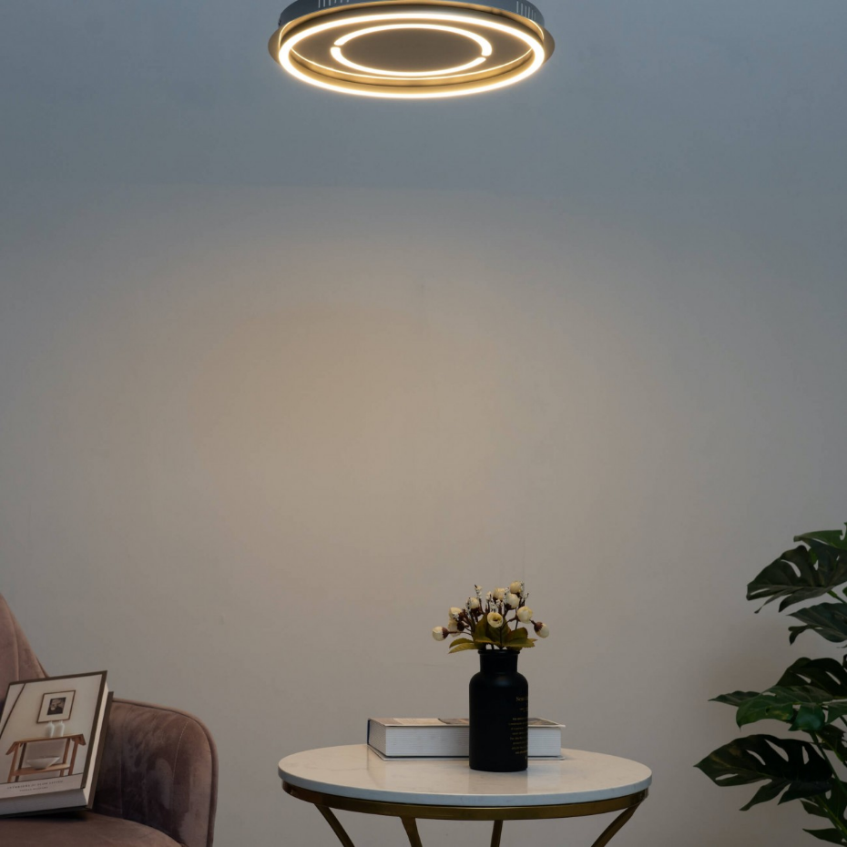 Plafonnier LED rond double cercle - OLAVA