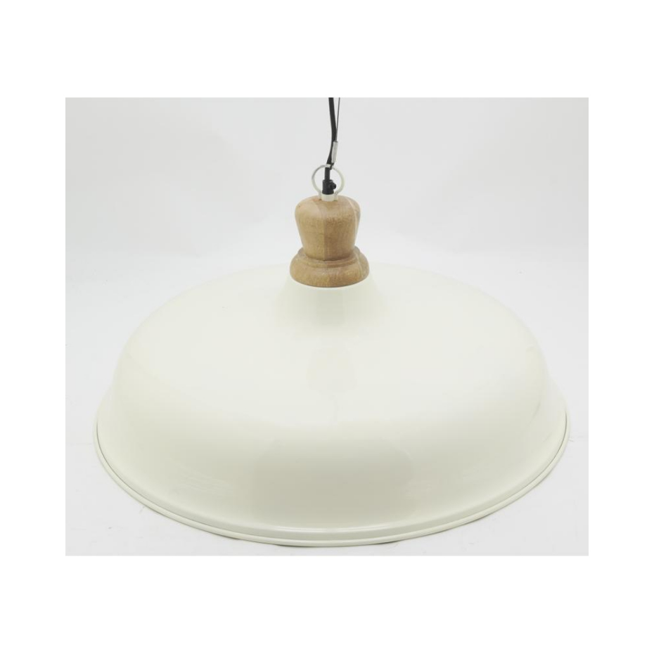 Suspension en métal et bois Ø 60 blanc