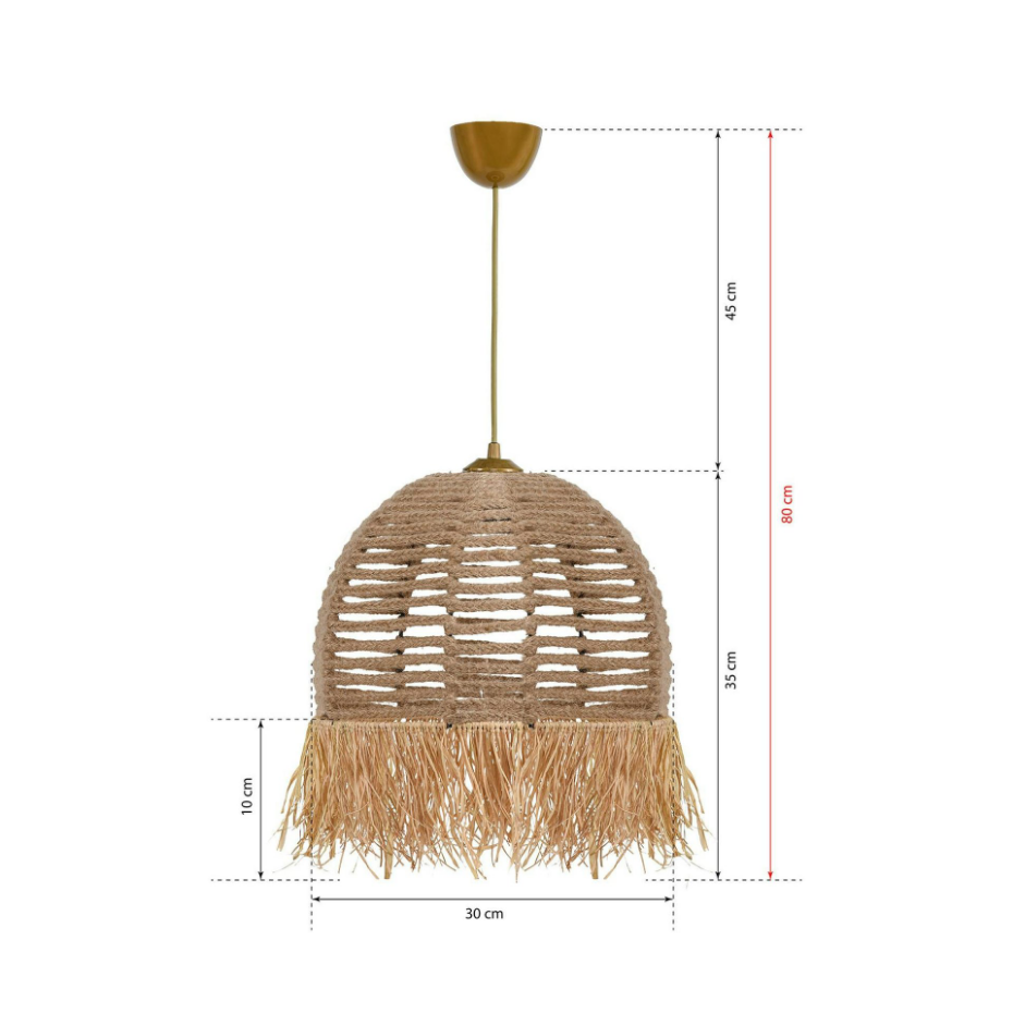 Suspension bohème durable avec corde et franges OLTEN
