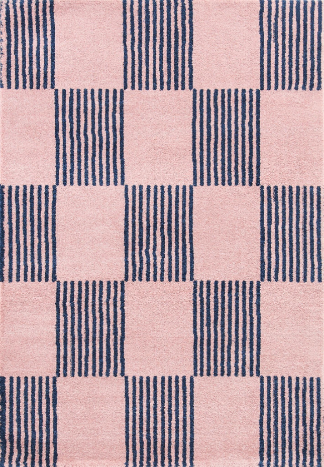 Tapis d'intérieur vintage à damier rayure GROOVY