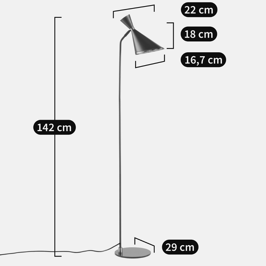 Lampadaire orientable en métal fer, Farria