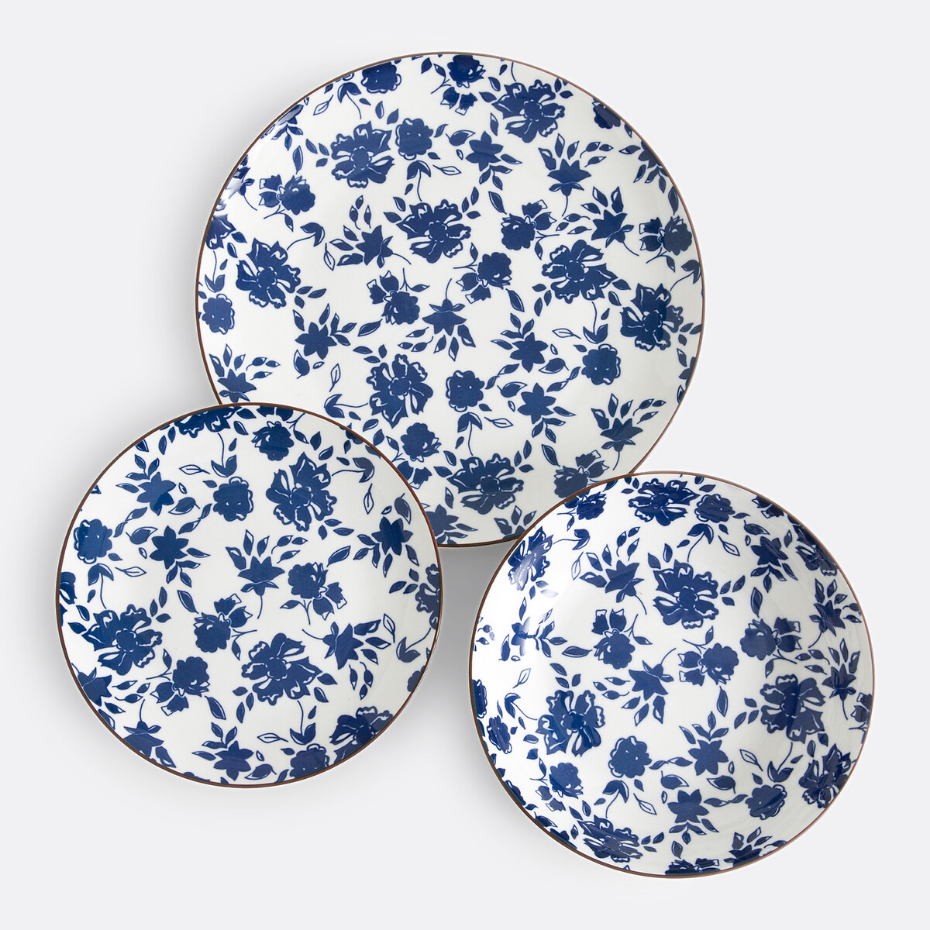 Service de 18 assiettes en porcelaine, Sienna