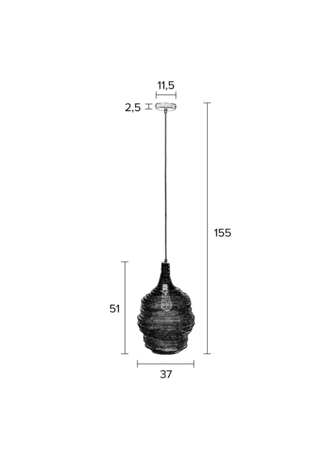 Suspension en métal bohème, D.37 , LENA
