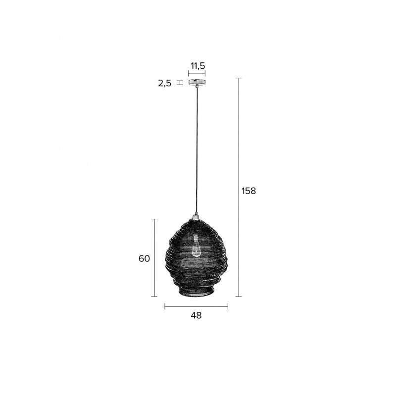 Suspension en métal industriel, D.48 , LENA