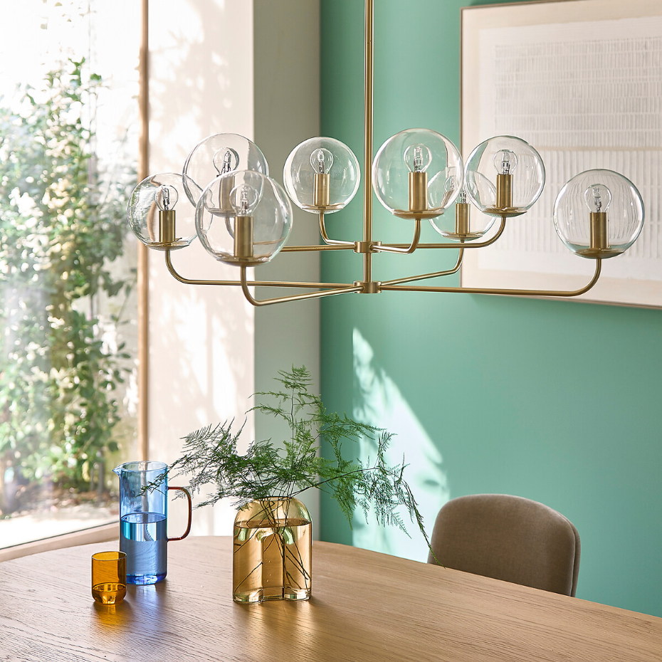 Suspension laiton et verre, Moricio