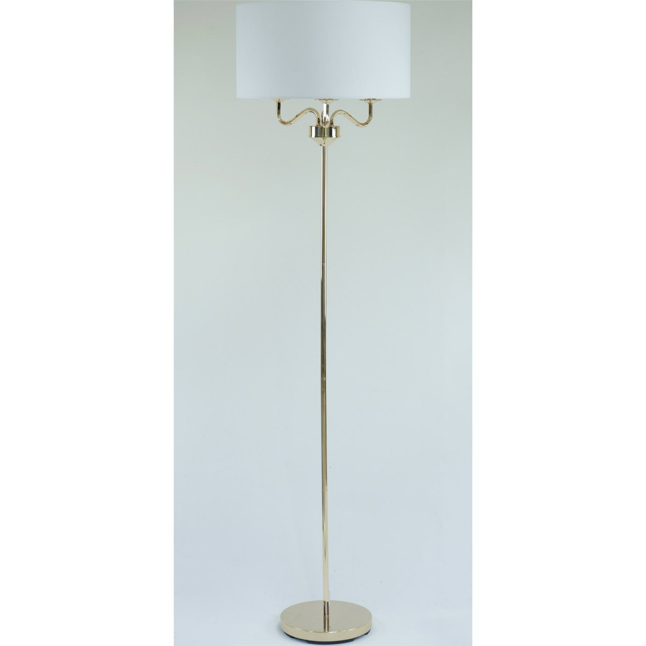 Lampadaire en métal rond avec abat-jour