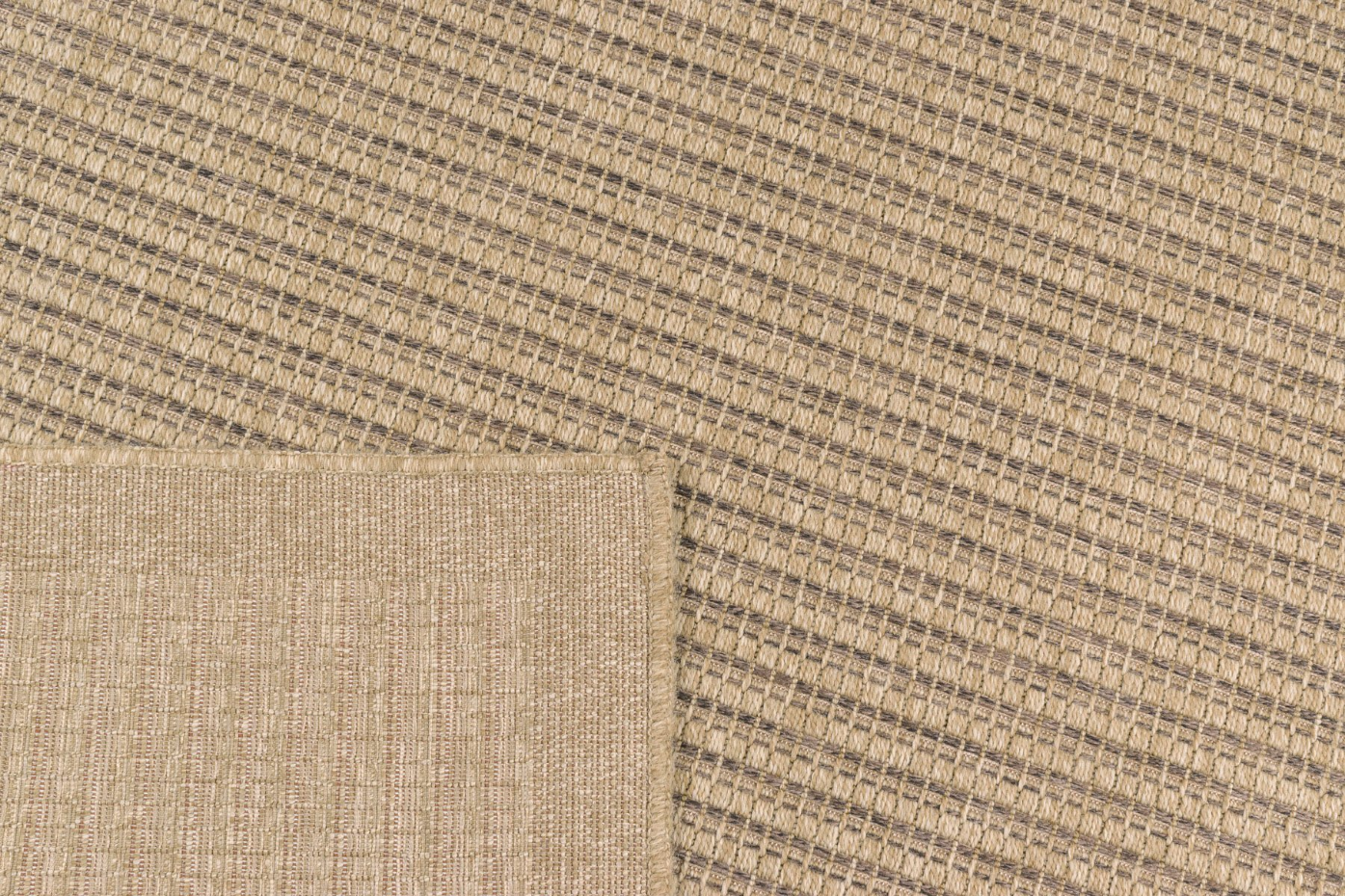 Tapis intérieur extérieur rond aspect jute motifs lignes NATURE