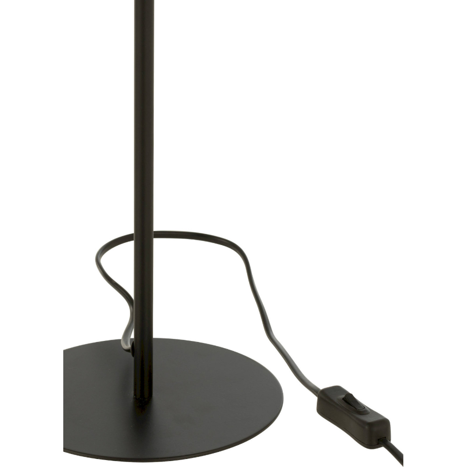 Lampe de salon en métal et rotin ronde