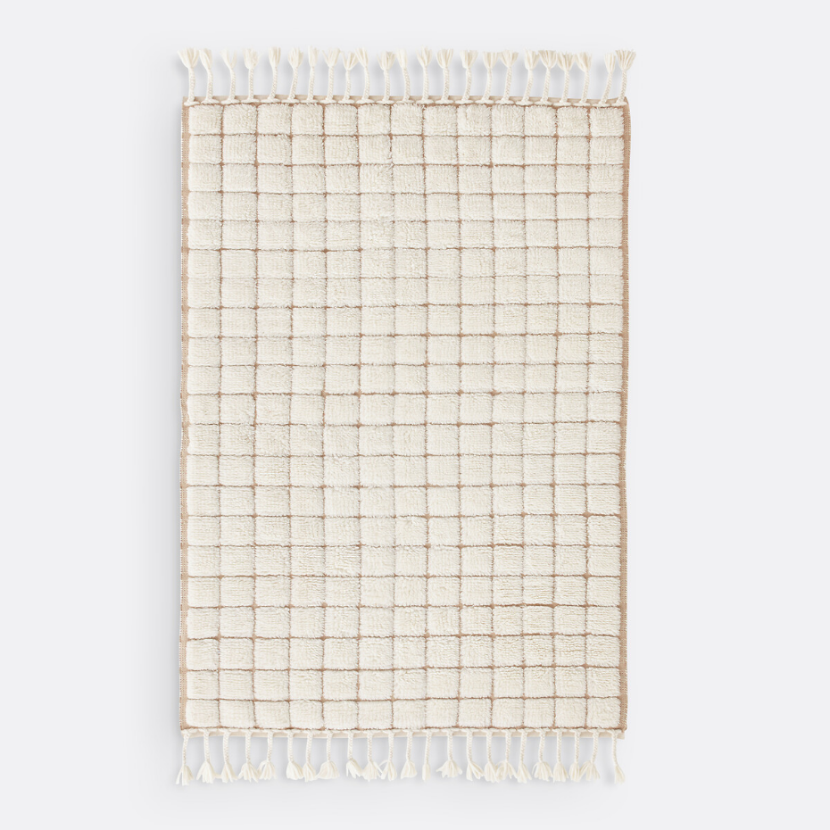 Tapis laine motifs damiers, Ladama