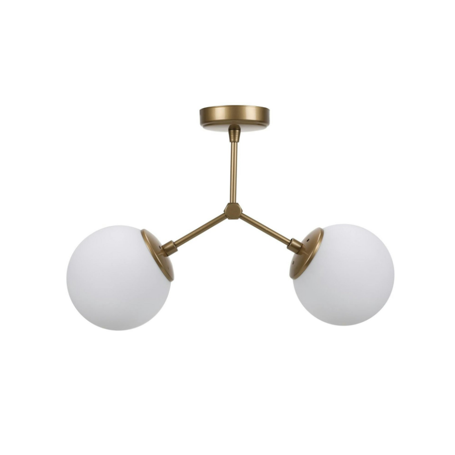 Plafonnier design 2 globes en verre SIERRE