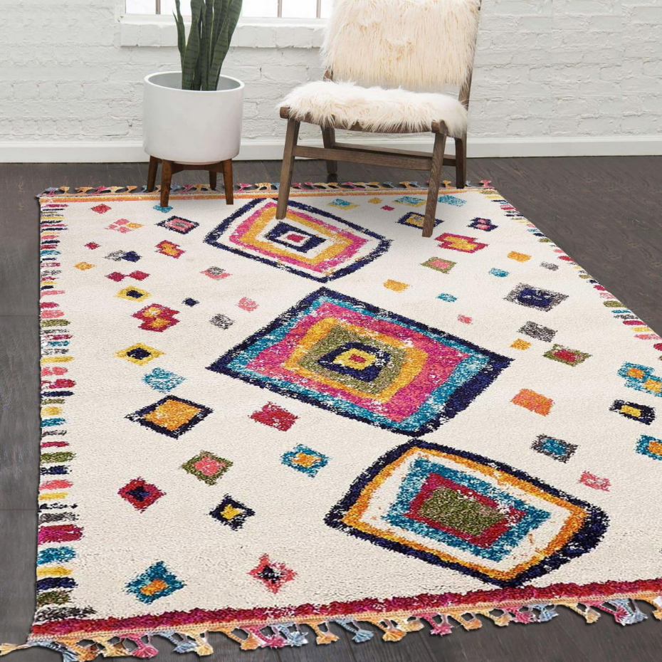 Tapis berbère tissé motif ethnic LYN5 OURIKA F