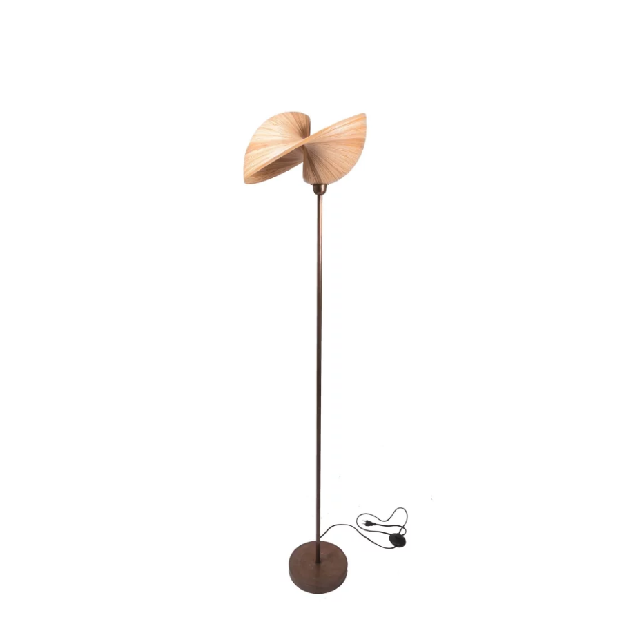 Lampadaire en bronze et bambou EKO