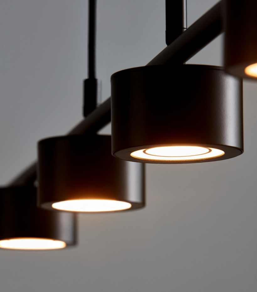 Suspension Clyde 4-Rail Métal Noir ,  H. 212 - IP20 - LEDModule /  Nordlux Intérieur