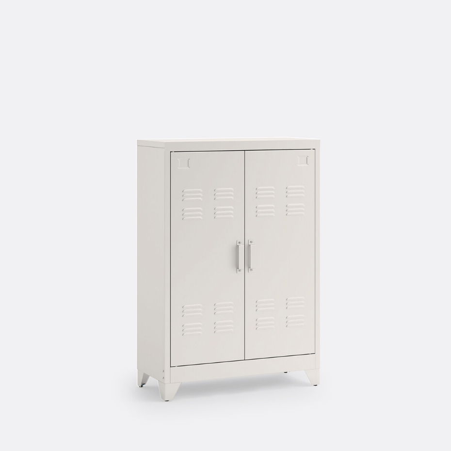 Armoire basse 2 portes en métal acier, Hiba