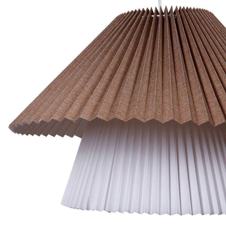 Suspension Double Tissu Aurélia Beige Blanc D52