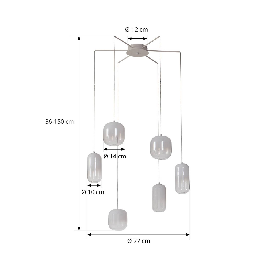 Suspension en verre moderneLED, Avelina
