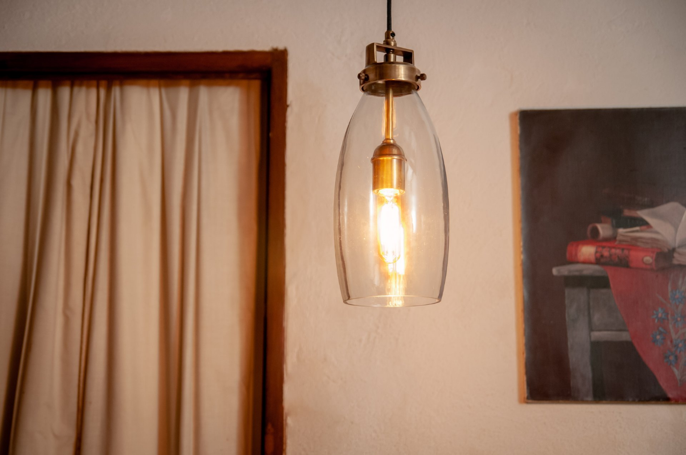 Suspension en verre et laiton BELNO