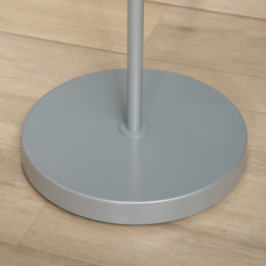 Lampadaire 2 têtes base métal dim. Ø28 x 179,5H cm gris blanc