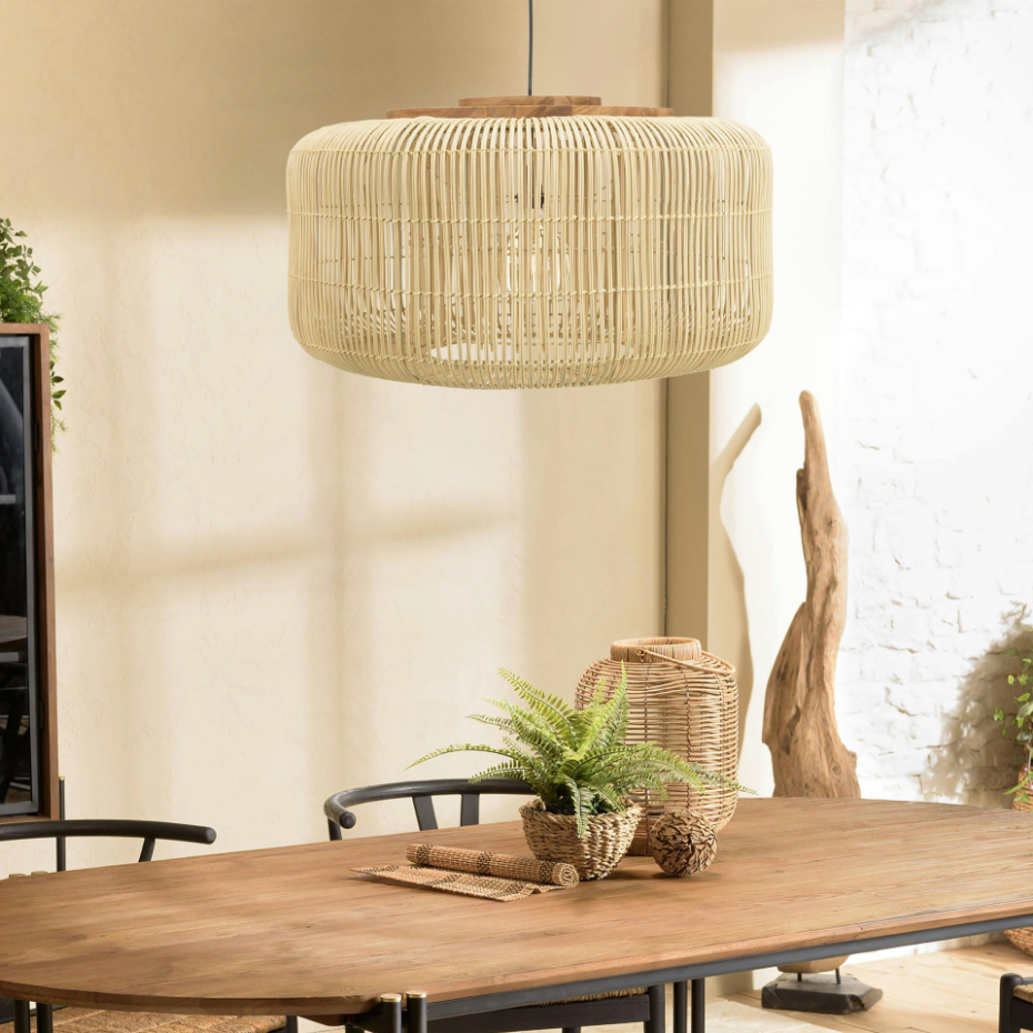 Suspension en rotin ronde 76cm FOLELLI