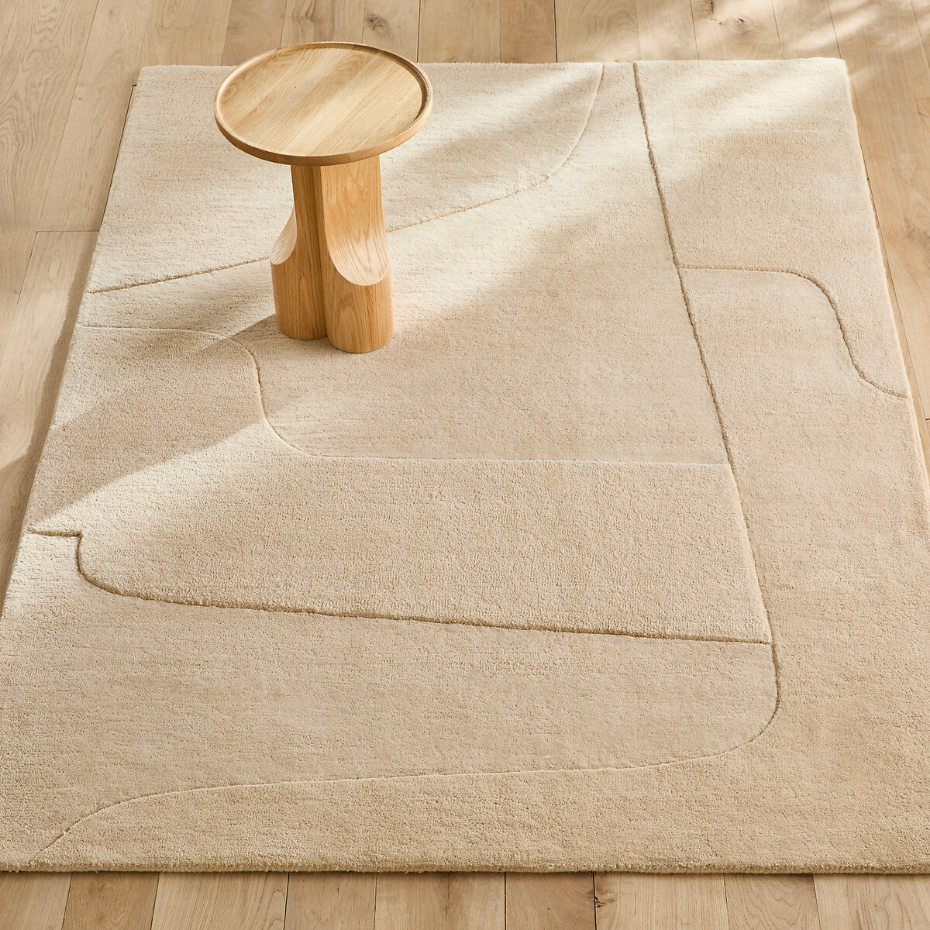 Tapis contemporain laine, tufté main, Sahil