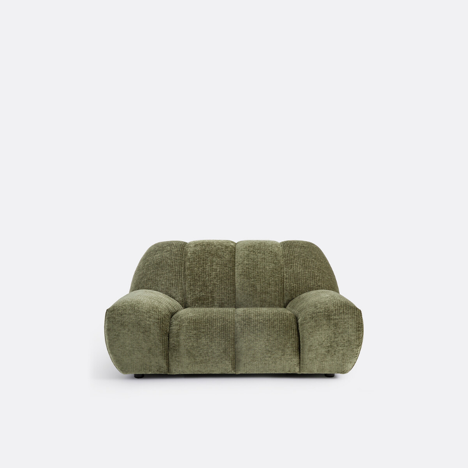 Fauteuil XL, velours côtelé vintage, Nuria