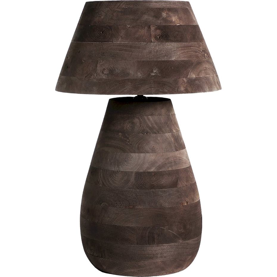 Lampe de table en bois de manguier style colonial