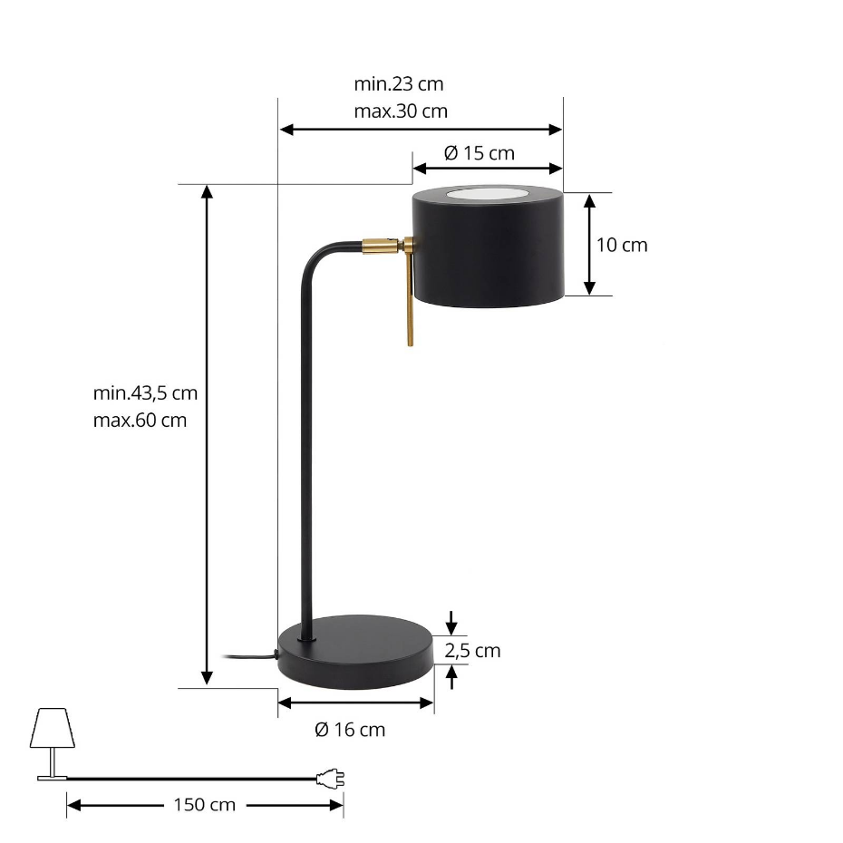 Lampe à poser en métal moderne, Kaida