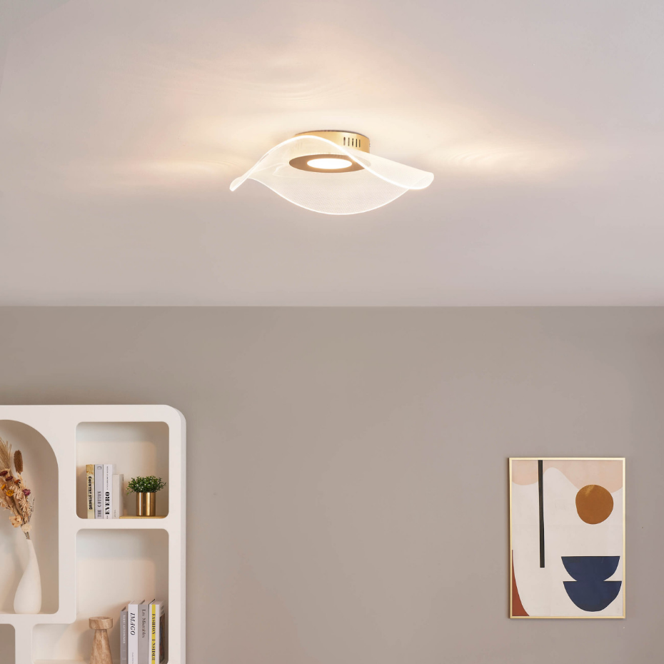 Plafonnier design aérien doré - ONDENIS