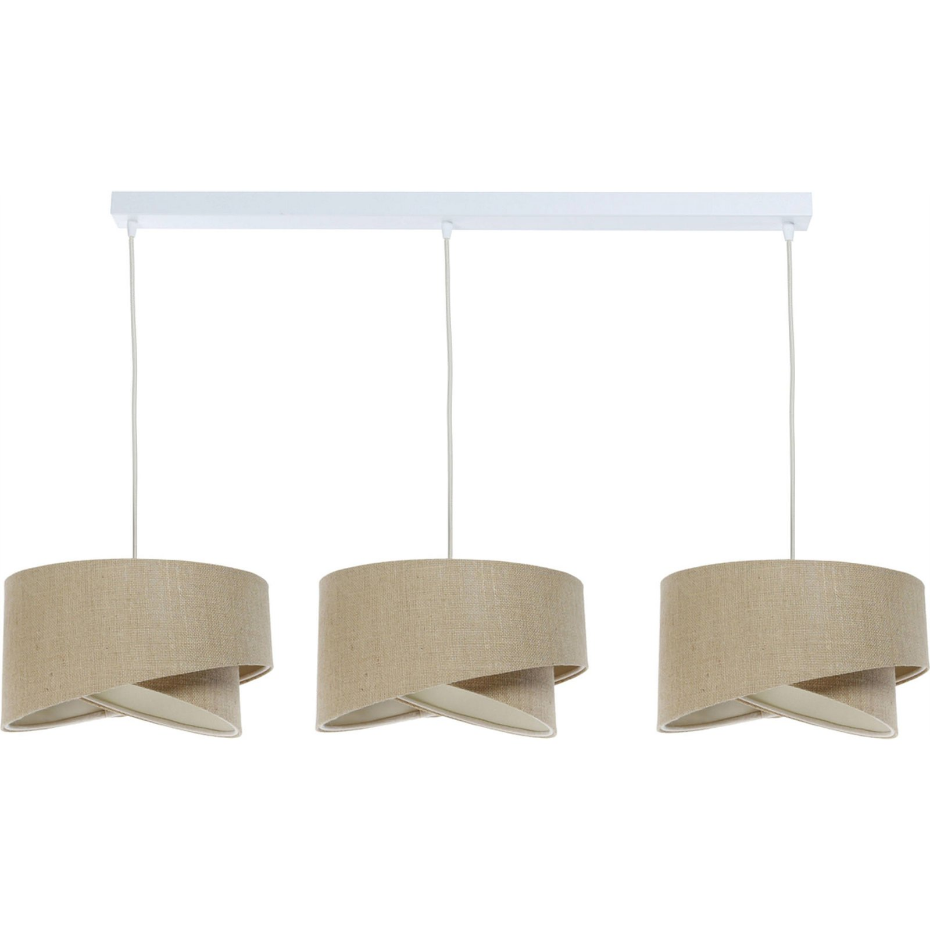 Suspension rectangulaire en jute et lin Boho