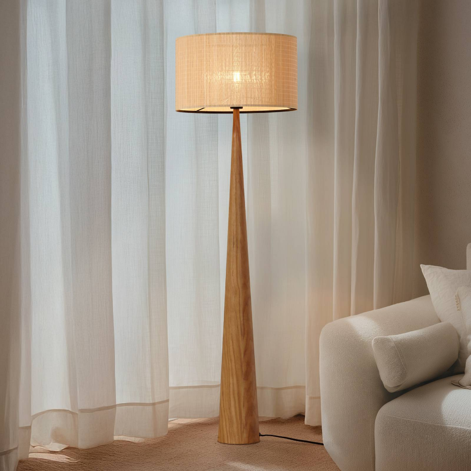 Lampadaire en bois, Fabrena