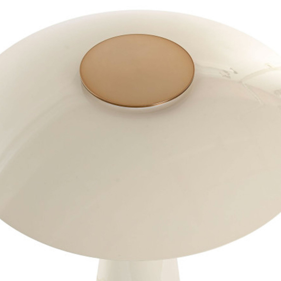 Lampe à poser rétro métal blanc et doré 38x38x50cm