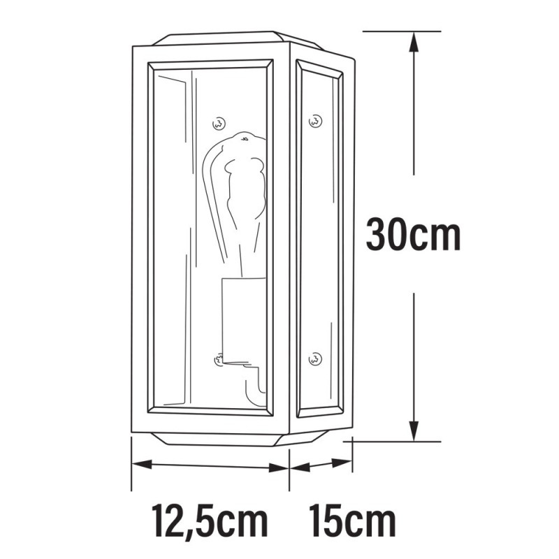 Applique Murale étroite Extérieur Noir Capri