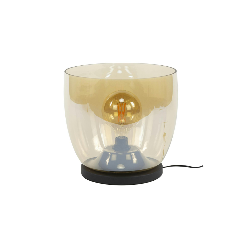 Lampe de salon moderne avec vasque en verre ambré 32 cm NIAGARA