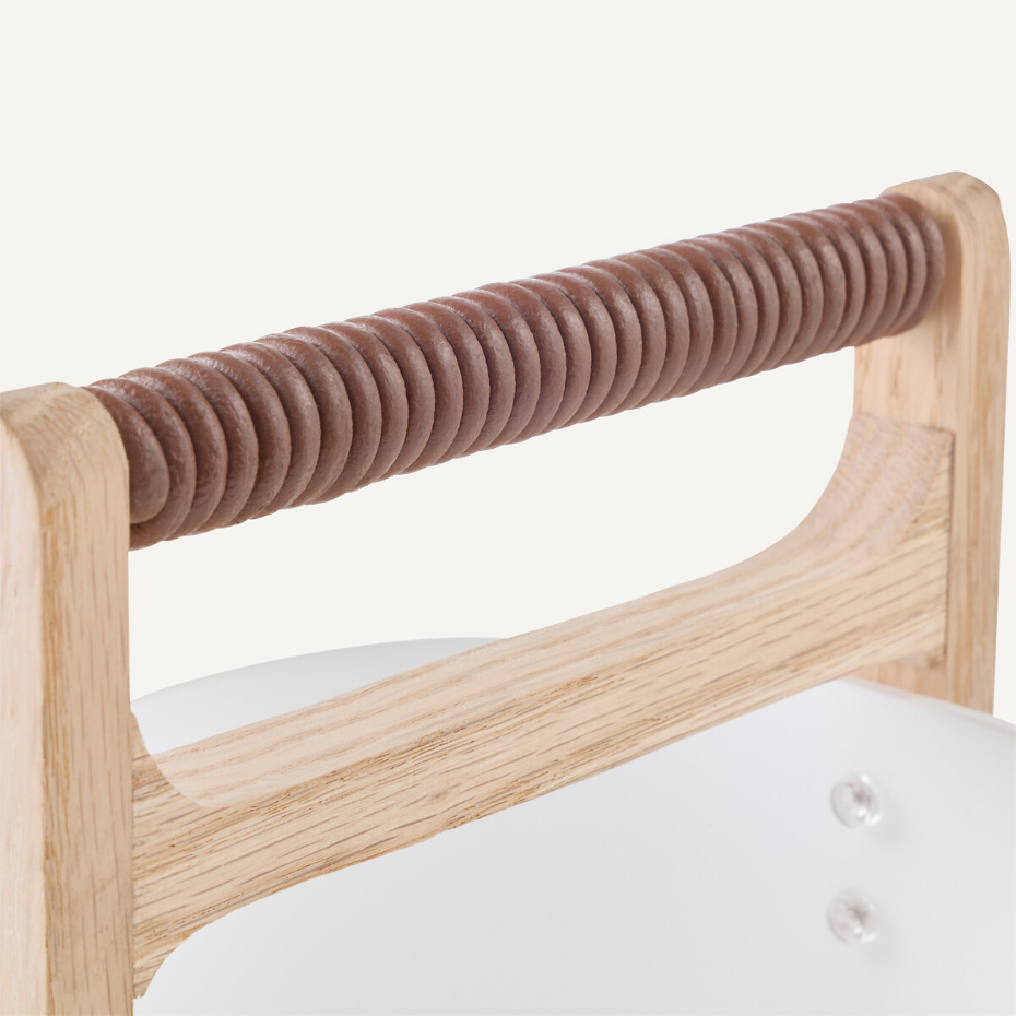 Lampe chêne massif et opaline, Fodéo