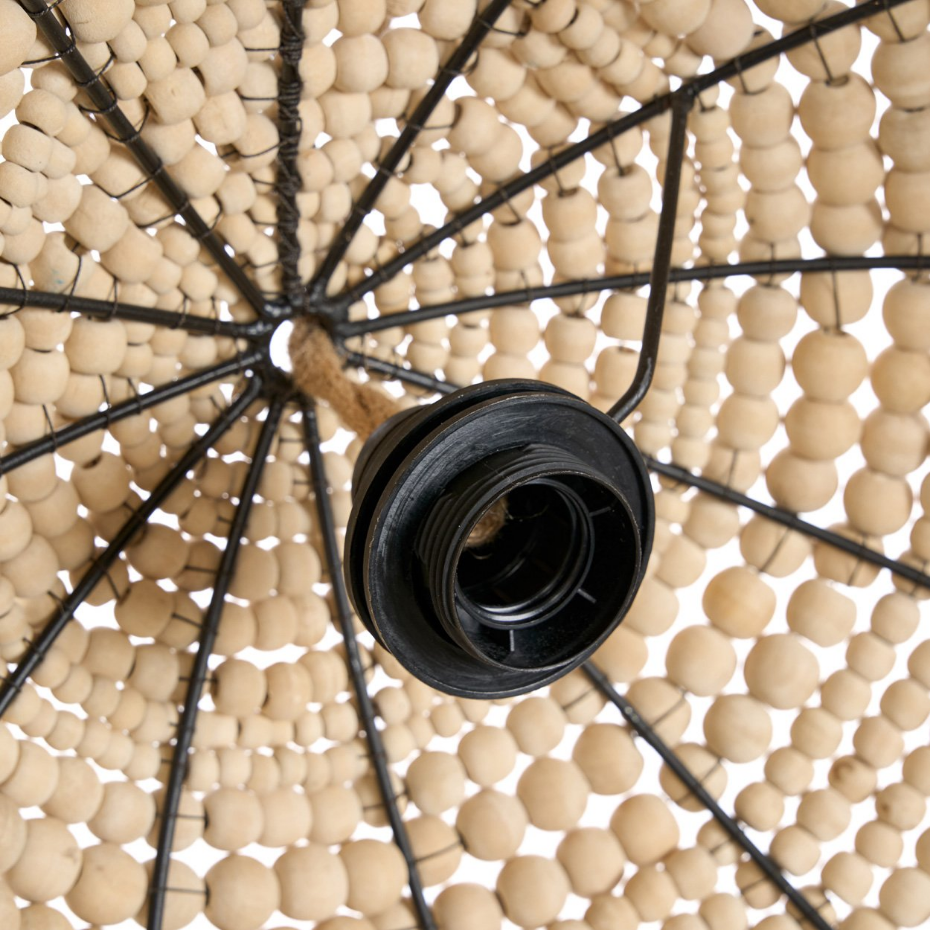 Suspension en bois et fer WOODEN BEAD DOME