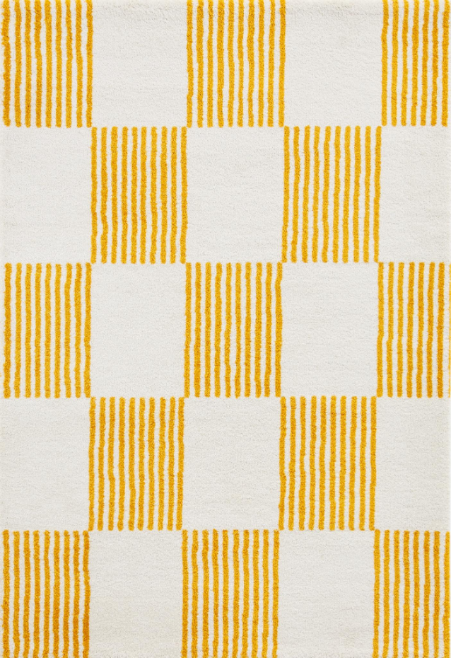 Tapis d'intérieur vintage à damier rayure GROOVY