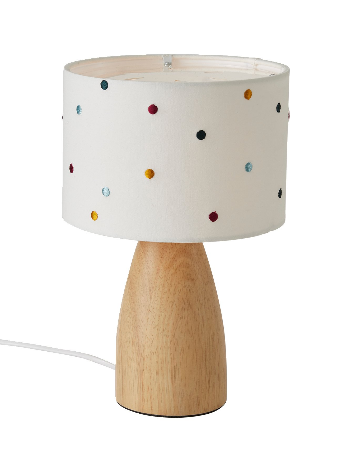 Lampe de chevet pois brodés