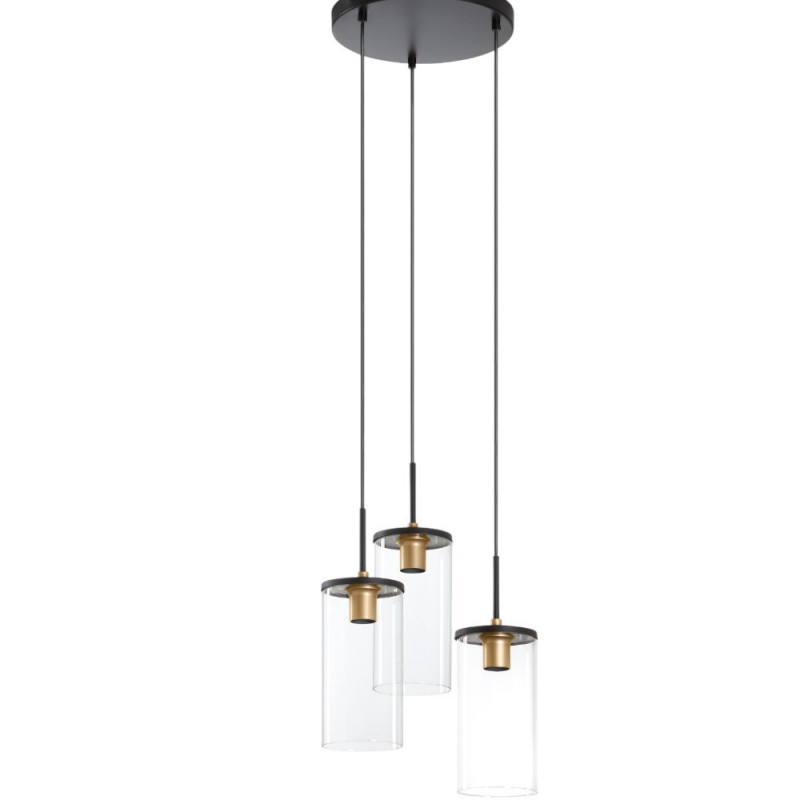 Suspension 3 lampes en verre D35 cm TRIO