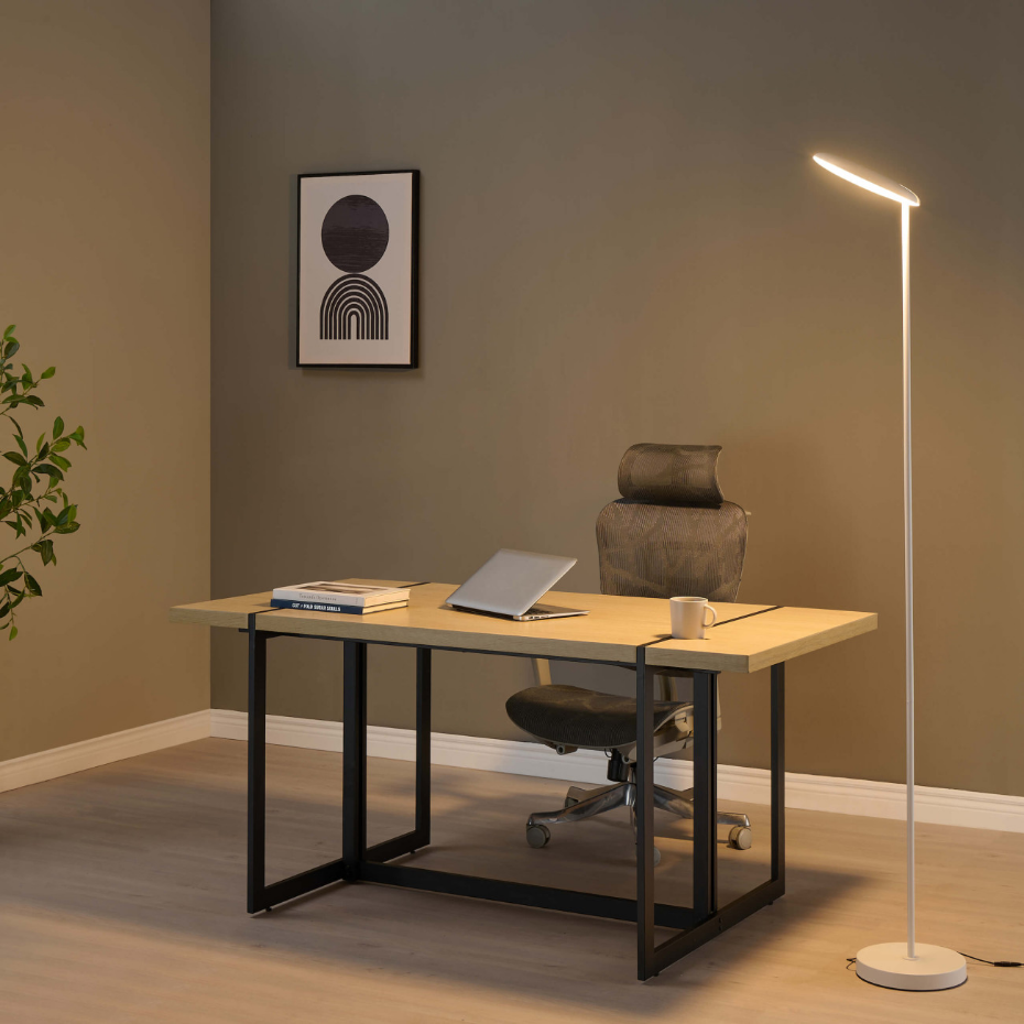 Lampadaire blanc avec variateur - KALENA