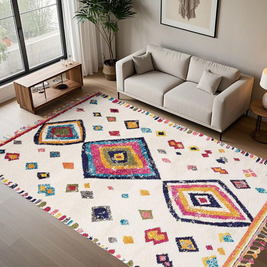 Tapis berbère tissé motif ethnic LYN5 OURIKA F