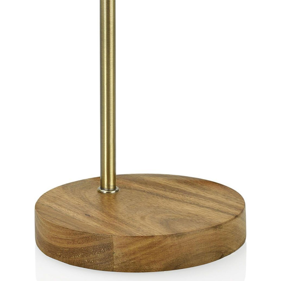 Lampe de table design industriel en métal et bois rond
