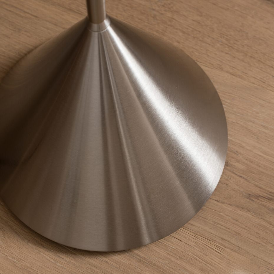 Lampadaire double cône, nickel brossé, Moke