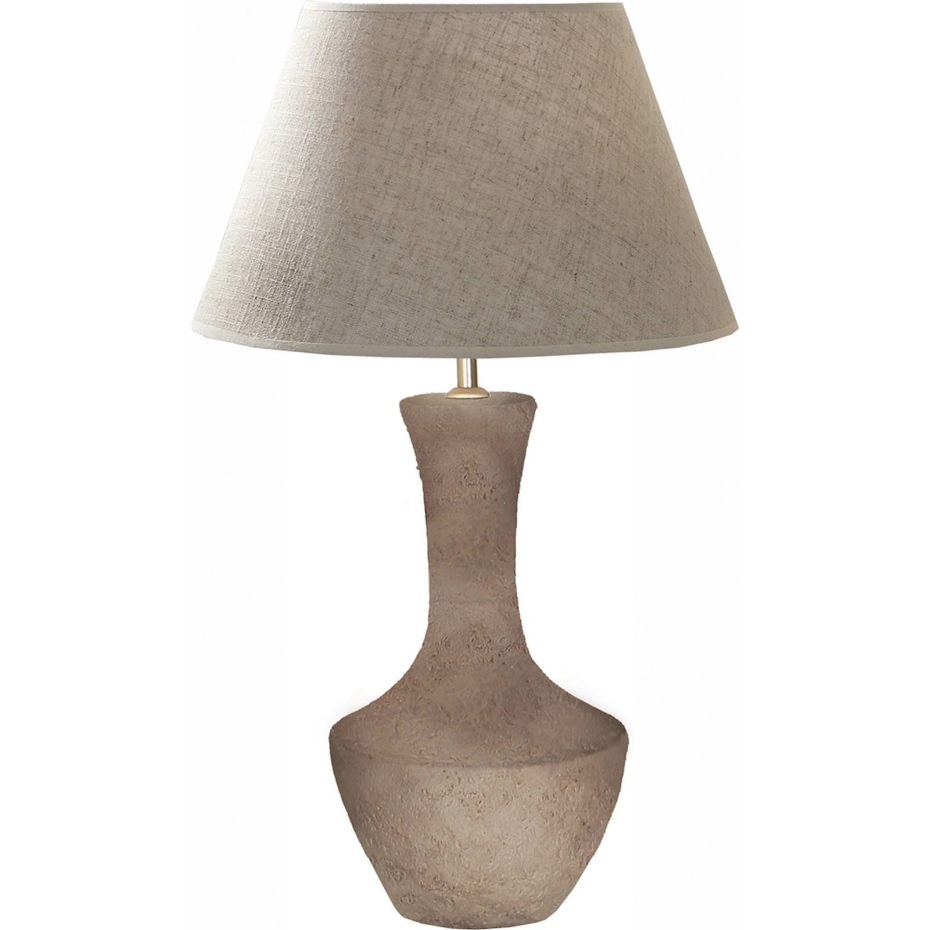 Lampe de table ronde en papier et abat-jour polyester
