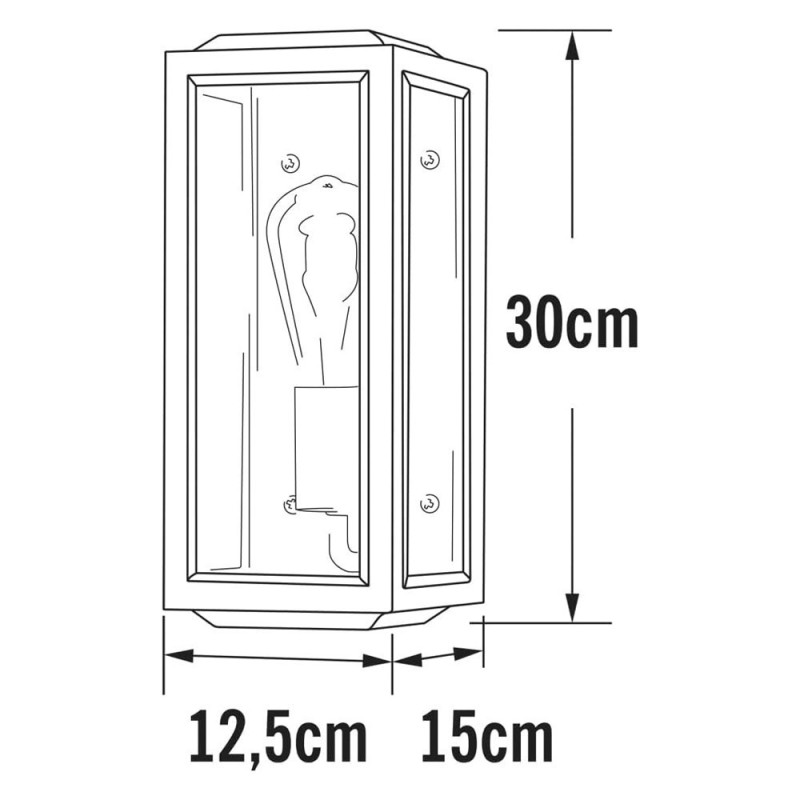 Applique murale d'extérieur étroite Capri laiton