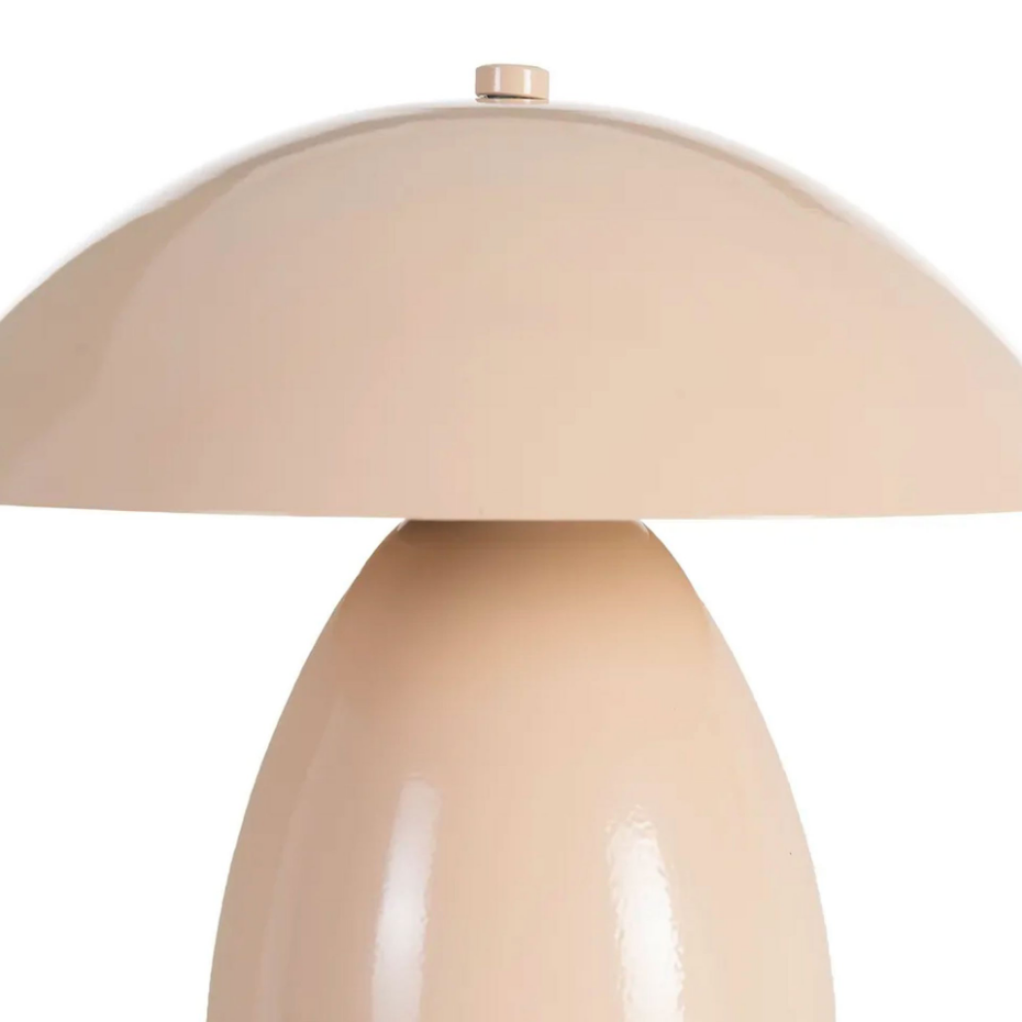 Lampe à poser champignon métal beige 24x24x25.5cm