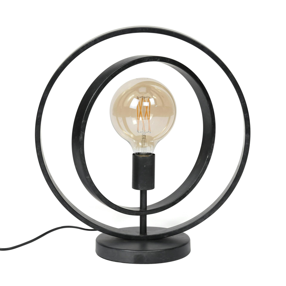 Lampe à poser industrielle anneaux croisés TRIBECA