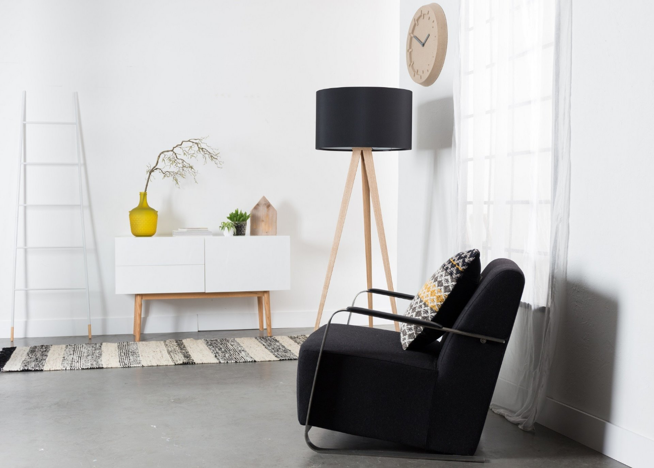 Lampadaire design en bois scandinave, TRIPOD WOOD