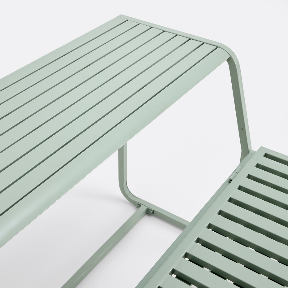 Banc-table de jardin en métal acier, TALIA