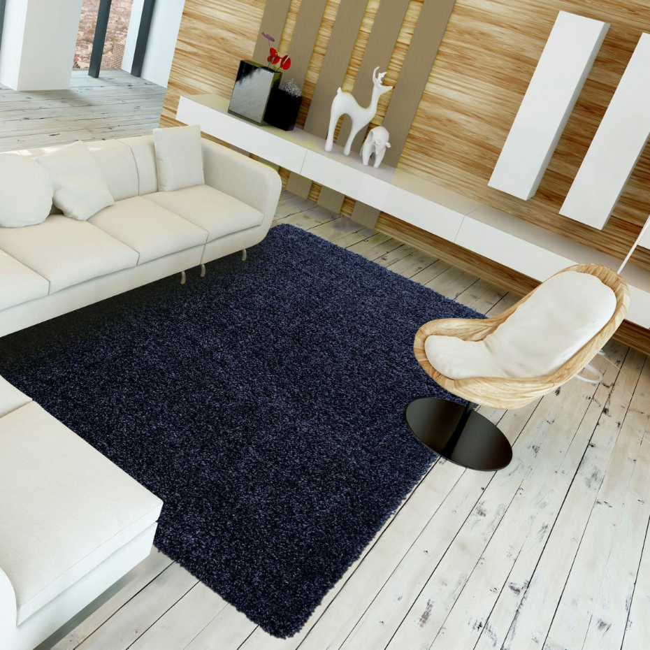 Tapis poils longs shaggy tissé motif uni UNI L